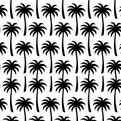 Fototapeta premium Textile, paper, texture, wrapping paper seamless geometric pattern with palms. Trendy tropical background