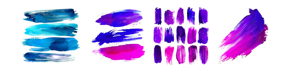 Abstract Watercolor Brush Strokes hyper realistic highly detailed isolated on transparent background