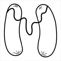 Outline Hotdog fonts M