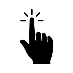 Hand cursor icon, click icon vector, hand click, pointer, on a white background.