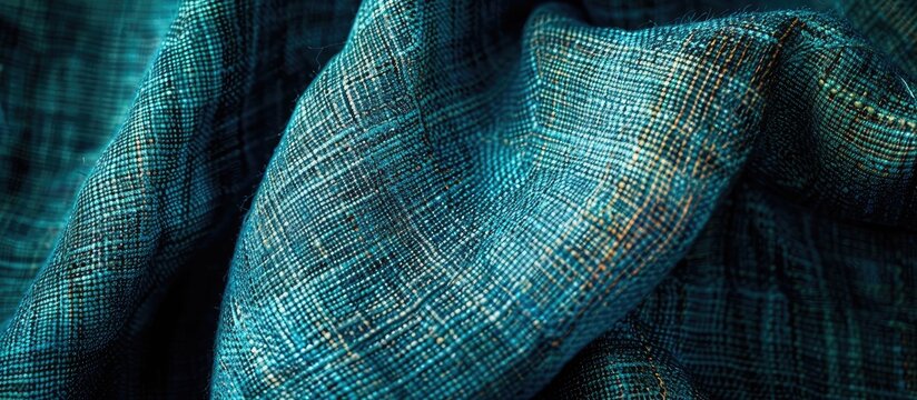 Top view background of a hand-woven cotton khadi fabric with a focus on the intricate texture, ideal for a copy space image.