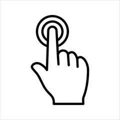 Hand cursor icon, click icon vector, hand click, pointer, on a white background.