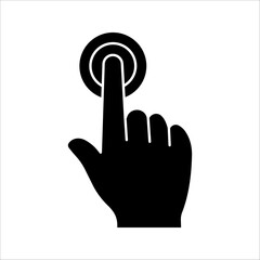Hand cursor icon, click icon vector, hand click, pointer, on a white background.