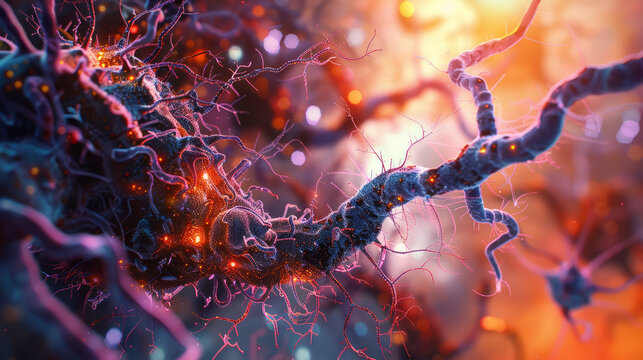 pulsating synapses, vibrant tendrils, artificial intelligence lifeform, textured surface, alien landscape