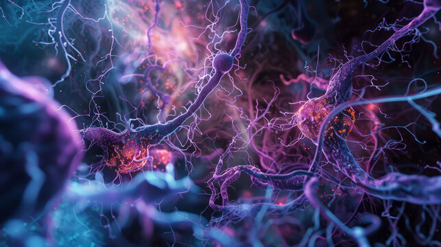 pulsating synapses, vibrant tendrils, artificial intelligence lifeform, textured surface, alien landscape