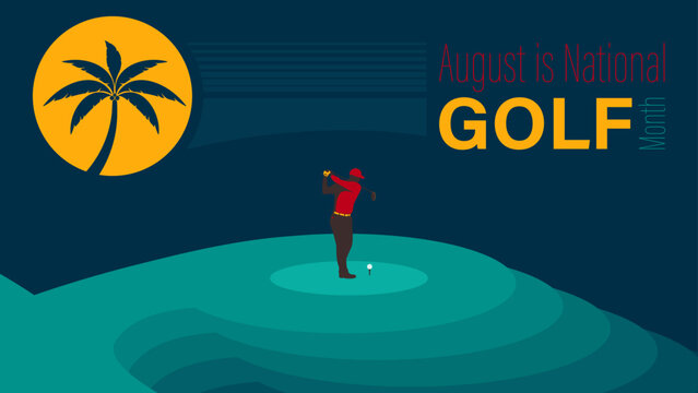 National Golf Month, vector illustration.