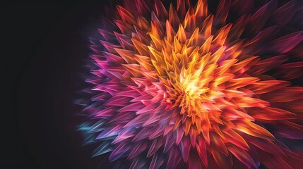 Fiery Blossom: An Abstract Explosion of Color and Light