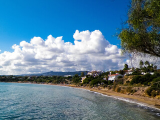 Coral Bay on Cyprus. Touristic atraction.