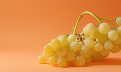Grapes on a light pastel coral background