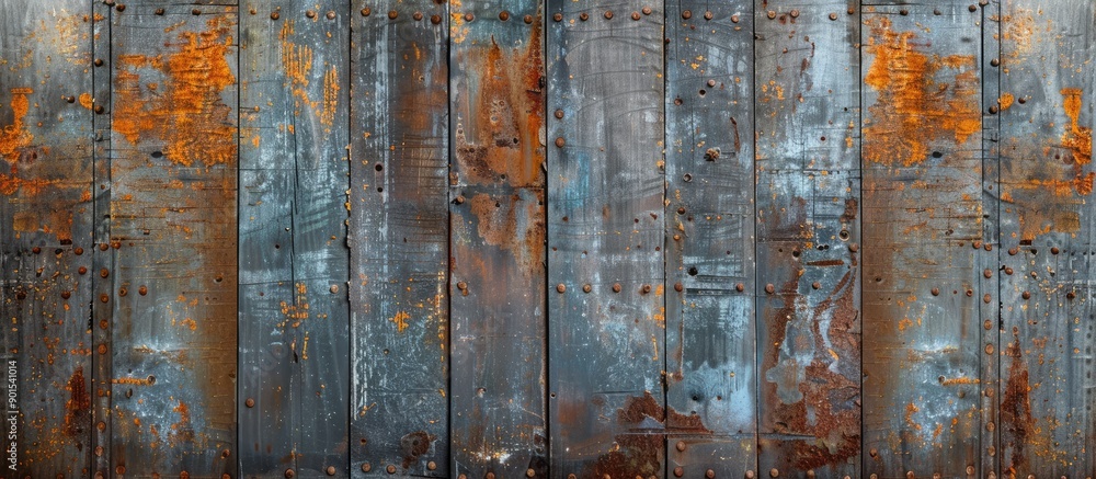 Poster rustic texture of weathered metal panel with space for overlaying an image. image with copy space