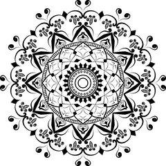 Mandala Background Design Black & White