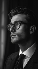 Fototapeta premium Fashionable Black Man in Contemporary Suit