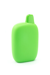 Green color mesh coil type electronic cigarette isolated on white background