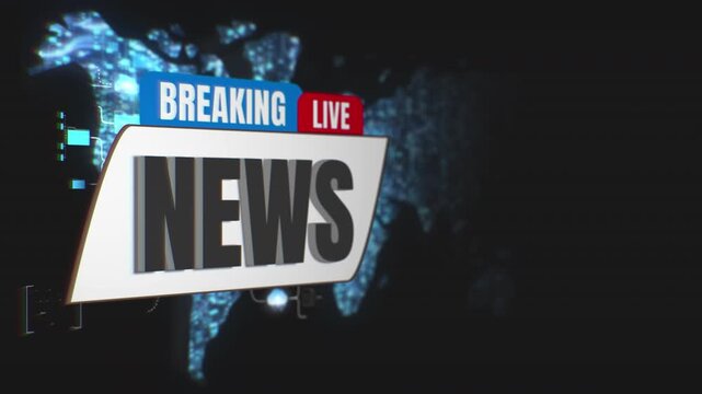 Live Breaking News headline template placeholder animation, side news banner