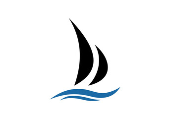 sailboat icon logo template vector illustration cruise business icon
