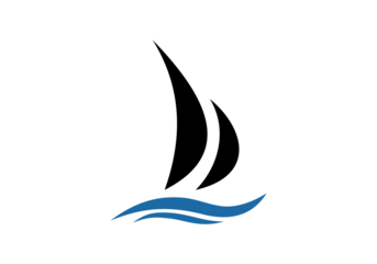 sailboat icon logo template vector illustration cruise business icon