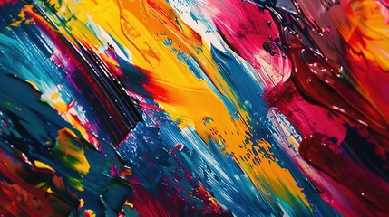 Vivid Strokes of Blue, Yellow, and Red: An Abstract Art Explosion