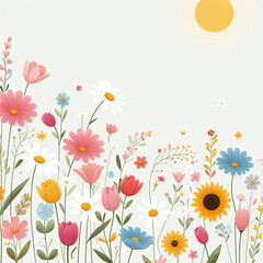 Obraz premium SImplistic background with flowers.