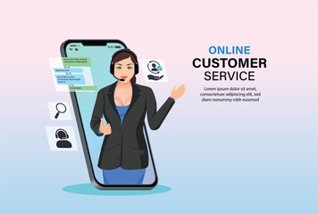 customer service icon art design vector template