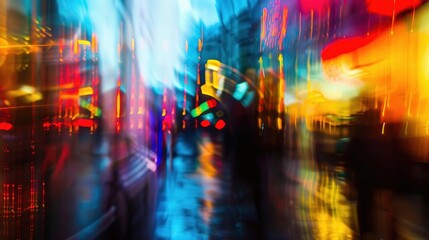 Fototapeta premium Blurred City Lights: A Vibrant Urban Nightscape