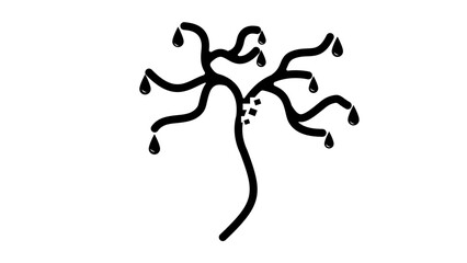 blood vessel destruction, black isolated silhouette 