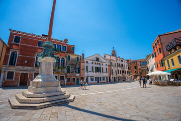Venice, Italy - June 05, 2024: Dorsoduro street square.