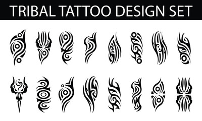 Modern tribal tattoo Stricker set design background