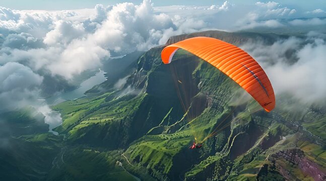 Paragliding Over Majestic Mountains
