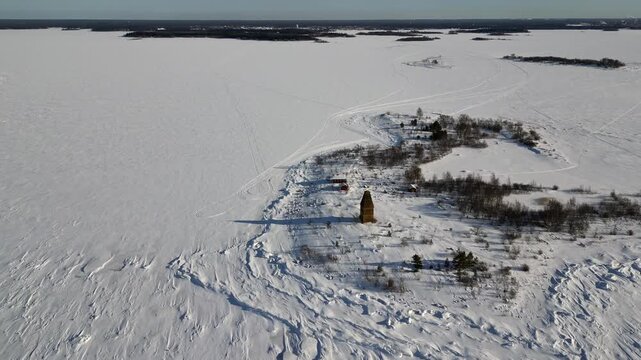 Tasku island in Raahe at winter time.