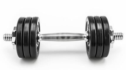 Naklejka premium Gym dumbbell isolated white background. Dumbbell. black metal dumbbells on isolated background. dumbbells over white background. Pair of gym dumbbells isolated on transparent background. Chromium. 