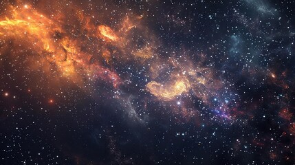 Fototapeta premium Cosmic Dance: Nebula, Galaxy, and Starry Night