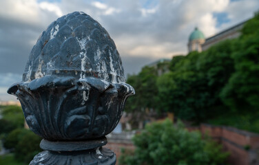 Budapest, Hungary - May 10, 2024: Buda castle in blur.