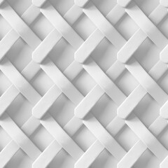 Fototapeta premium Abstract white geometric pattern with interwoven shapes, minimalist texture background, suitable for modern design projects and artistic visuals.
