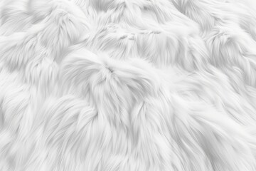 Close-up of soft, white faux fur texture. Ideal for backgrounds, design elements, and luxury-themed projects.