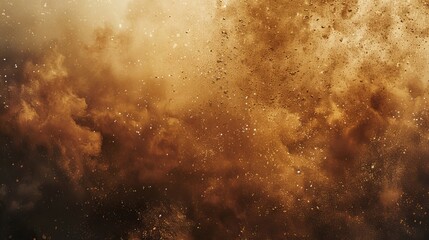 Rusty Grunge Abstract Background with Metal Dust Explosions on Brown Surface - Copy Space for Text, Artistic Powder Style Design