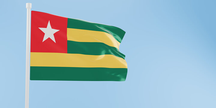 Togo flag of silk-3D illustration. 3d render.