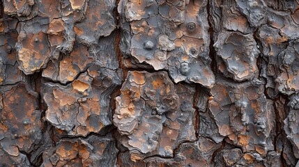 Detailed bark texture with natural patterns and rich color variations 