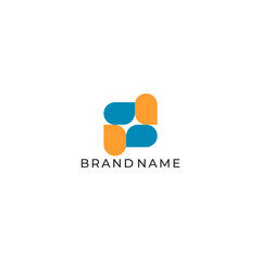 ILLUSTRATION ABSTRACT GEOMETRIC LINES BUSSINES LOGO ICON SIMPLE TEMPLATE DESIGN VECTOR