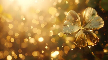 Abstract four-leaf clover, symbol of luck