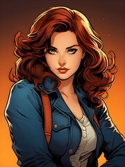 portrait of a woman in a comic style