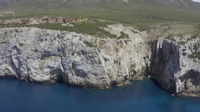 Aerial, Coastline Punta Su Zippiri, Sardinia, Italy