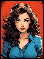 portrait of a woman in a comic style