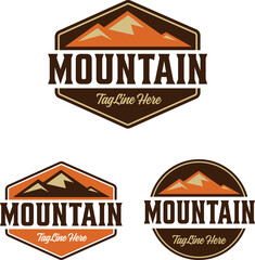 mountain logo design with editable vector file