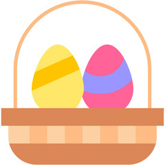 Basket, easter, eggs, plate, day Icon
