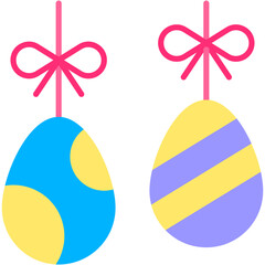 hanging, Colored, decoration, ribbon, egg Icon