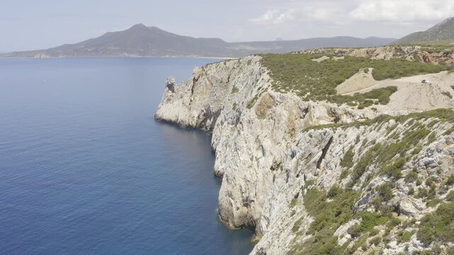 Aerial, Coastline Punta Su Zippiri, Sardinia, Italy