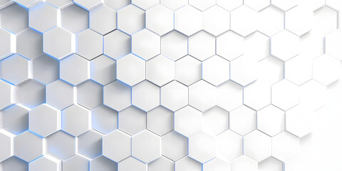 Naklejka premium Abstract embossed hexagon, honeycomb white background. light and shadow. Vector. White presentation background