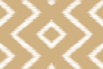 Traditional Ethnic ikat motif fabric pattern geometric style.African Ikat embroidery Ethnic oriental pattern brown cream background wallpaper. Abstract,vector,illustration.Texture,frame,decoration.