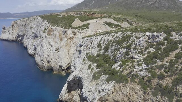 Aerial, Coastline Punta Su Zippiri, Sardinia, Italy
