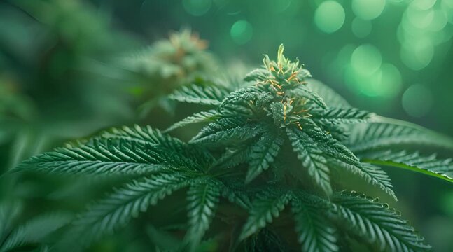 marijuana leaves in garden